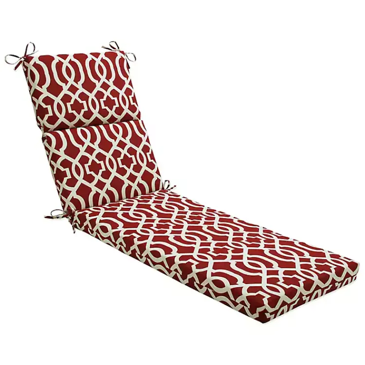 Kirklands Home Red New Geometric Outdoor Chaise Cushion Best