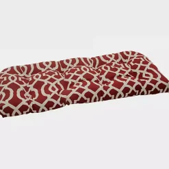 Kirklands Home Red New Geometric Outdoor Settee Cushion Sale