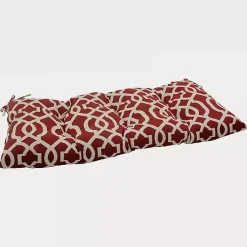Kirklands Home Red New Geometric Outdoor Bench Cushion Outlet