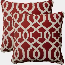 Kirklands Home Red New Geometric Outdoor Pillows, Set of 2 Hot