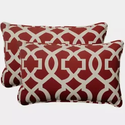 Kirklands Home Red New Geometric 2-pc. Lumbar Pillow Set Clearance