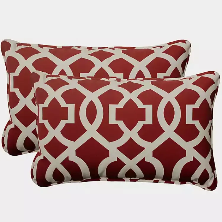 Kirklands Home Red New Geometric 2-pc. Lumbar Pillow Set Clearance