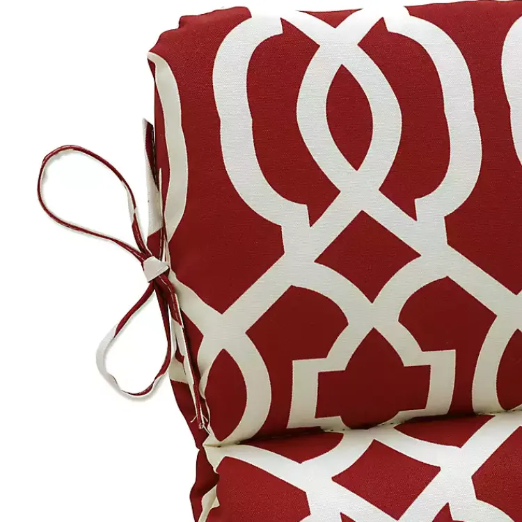 Kirklands Home Red New Geometric Round Edge Outdoor Chair Cushion Sale