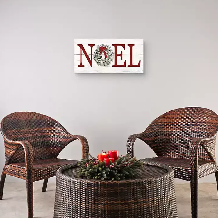 Christmas Art & Wall Decor>Kirklands Home Red Noel Wreath Canvas Art Print