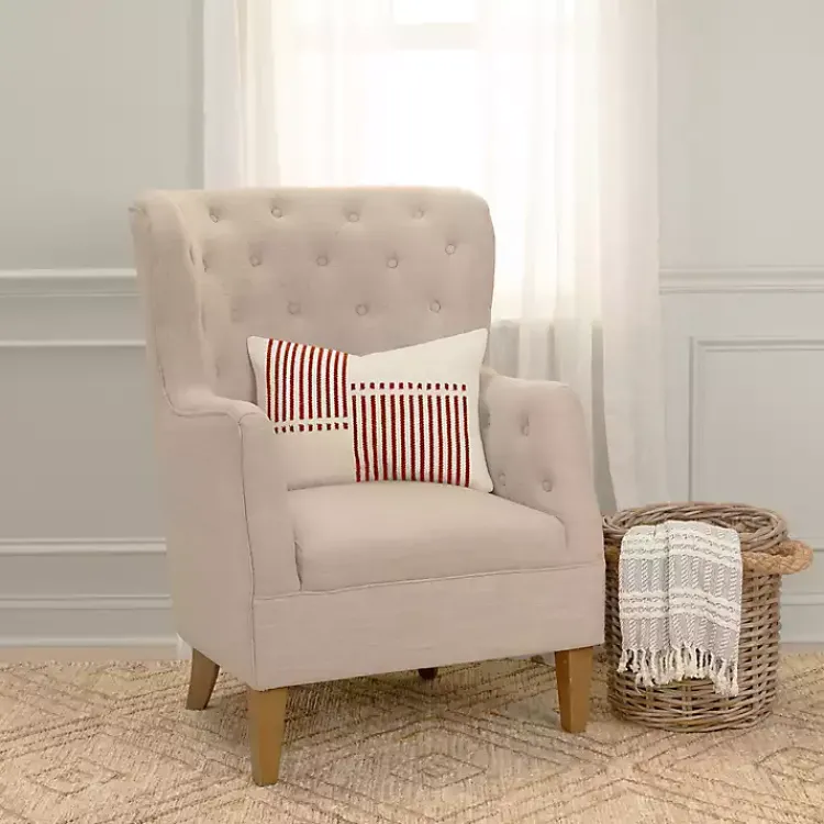 Pillows>Kirklands Home Offset Colorblock Stripe Throw Pillow Red