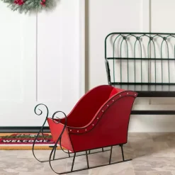 Outdoor Christmas Decorations>Kirklands Home Outdoor Sleigh Red