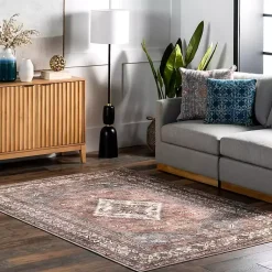 Kirklands Home Persian Medallion Washable Area Rug, 3x5 Red Sale