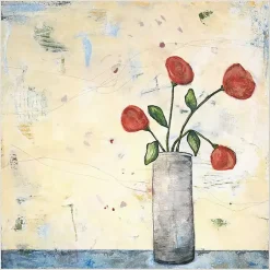 Kirklands Home Red Picked Flowers Framed Canvas Art Print Best