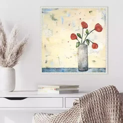 Kirklands Home Red Picked Flowers Framed Canvas Art Print Best