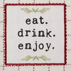 Kirklands Home Red Plaid Eat Drink Enjoy 4-pc. Dish Towel Set Discount