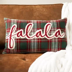 Christmas Pillows>Kirklands Home Red Plaid Fa La La Christmas Pillow