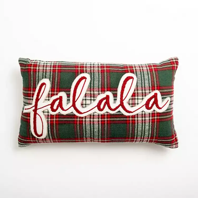 Christmas Pillows>Kirklands Home Red Plaid Fa La La Christmas Pillow