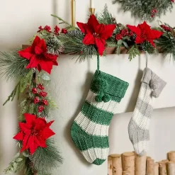 Arrangements & Greenery>Kirklands Home Red Poinsettia Christmas Garland
