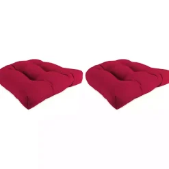 Kirklands Home Pompei Wicker Seat Outdoor Cushion, Set of 2 Red Outlet