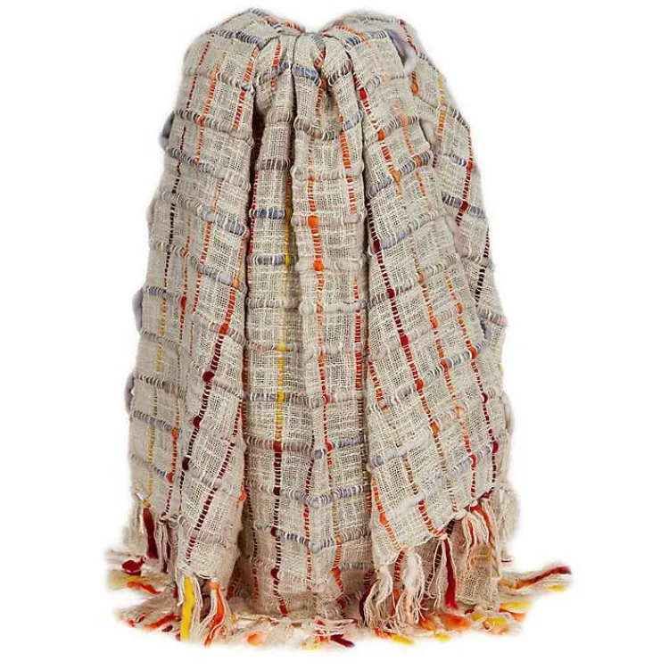 Blankets & Throws>Kirklands Home Red Primitive Squares Handloomed Throw Blanket