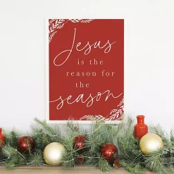 Christmas Art & Wall Decor>Kirklands Home Reason for the Season Wall Plaque Red