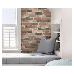 Kirklands Home Red Reclaimed Brick Peel & Stick Wallpaper Best