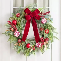 Wreaths>Kirklands Home Red Ribbon Toile Christmas Wreath