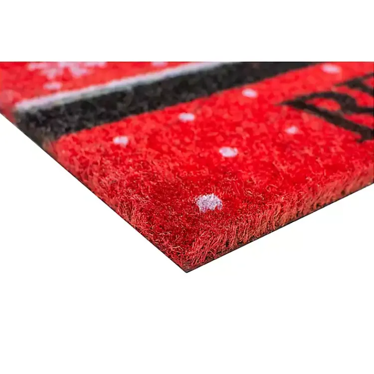 Outdoor Christmas Decorations>Kirklands Home Santa Belt Believe Coir and Vinyl Doormat Red