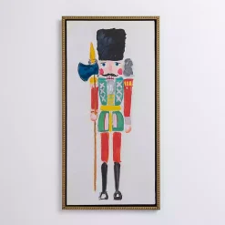 Christmas Art & Wall Decor>Kirklands Home Red Sketched Nutcracker Framed Canvas Art Print