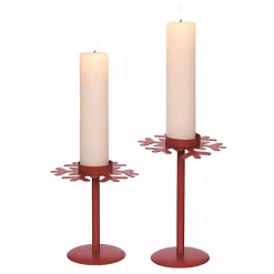Christmas Decorations>Kirklands Home Snowflake Christmas Candle Holders, Set of 2 Red