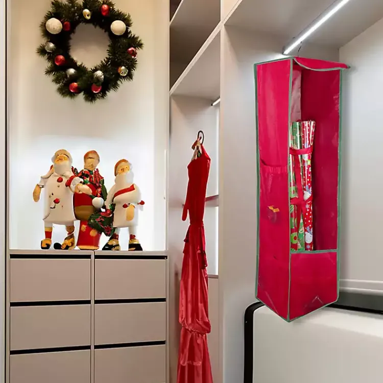 Seasonal Storage>Kirklands Home Red Storage Bag Christmas Hanging Organizer
