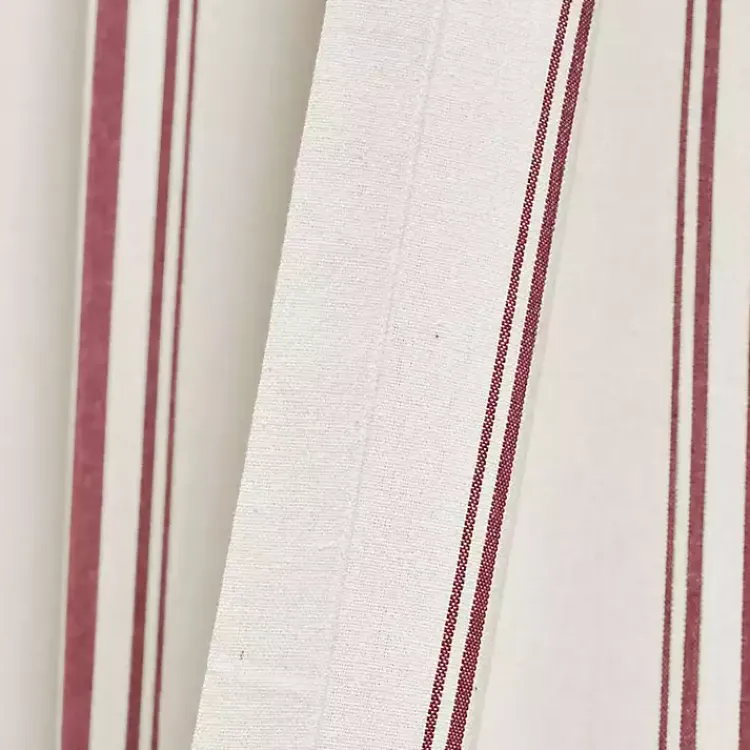Kirklands Home Stripe Farmhouse Curtain Panel Set, 95 in. Red Outlet