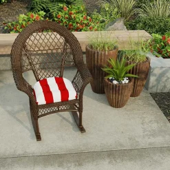 Kirklands Home Red Stripe French 2-pc. Outdoor Wicker Cushion Set Online