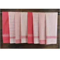 Christmas Dining & Entertaining>Kirklands Home Red Stripe Kitchen Towels, Set of 8