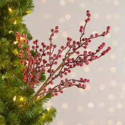 Christmas Tree Decorations>Kirklands Home Sugar Berry Tree Picks, Set of 2 Red