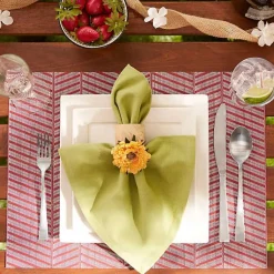 Kirklands Home Textu Twill Weave Placemats, Set of 6 Red Online