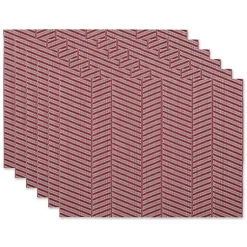 Kirklands Home Textu Twill Weave Placemats, Set of 6 Red Online