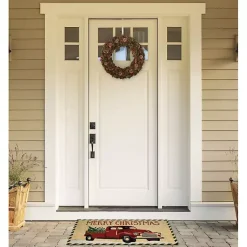 Outdoor Christmas Decorations>Kirklands Home Red Truck Merry Christmas Tree Doormat
