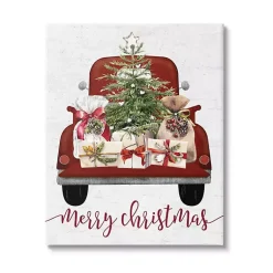 Christmas Art & Wall Decor>Kirklands Home Red Truck Merry Christmas Canvas Art Print