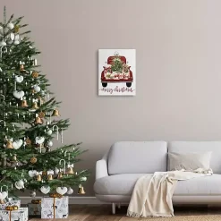 Christmas Art & Wall Decor>Kirklands Home Red Truck Merry Christmas Canvas Art Print