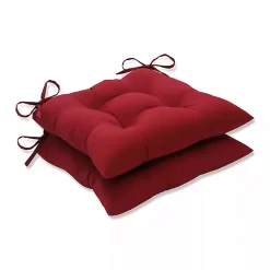 Kirklands Home Tufted Square Outdoor Seat Cushions, Set of 2 Red