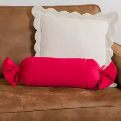 Pillows>Kirklands Home Velvet Believe Bolster Pillow Red
