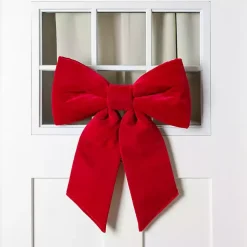 Outdoor Christmas Decorations>Kirklands Home Velvet Bow Outdoor Decoration, 18 in. Red