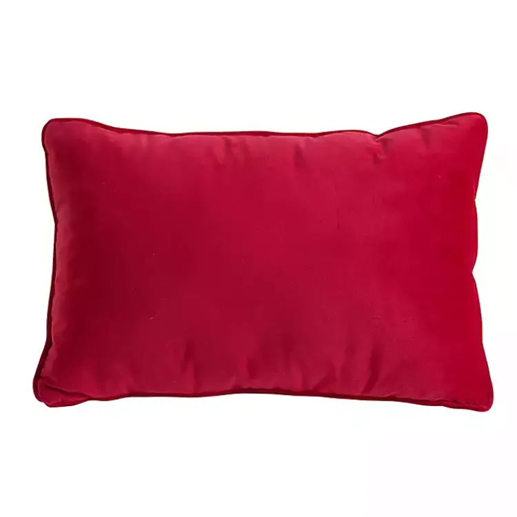 Christmas Pillows>Kirklands Home Red Velvet Joy Snowflake Lumbar Pillow