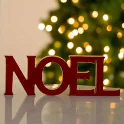 Christmas Decorations>Kirklands Home Velvet Noel Tabletop Sign Red