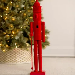 Christmas Decorations>Kirklands Home Velvet Nutcracker Statue Red