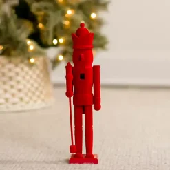 Christmas Decorations>Kirklands Home Velvet Nutcracker Tabletop Statue Red
