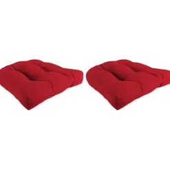 Kirklands Home Veranda Outdoor Wicker Cushions, Set of 2 Red New