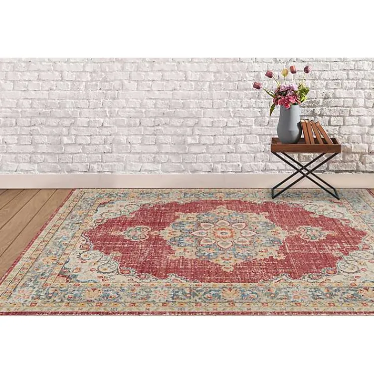 Kirklands Home Vintage Medallion Area Rug, 2x3 Red Sale