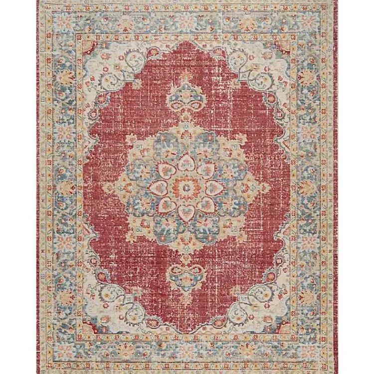 Kirklands Home Vintage Medallion Area Rug, 7x10 Red