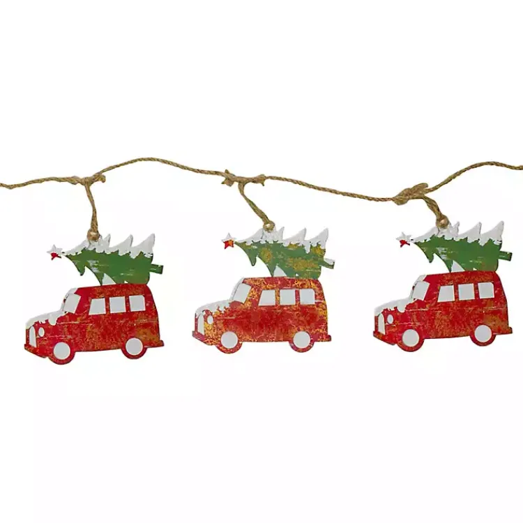 Christmas Tree Decorations>Kirklands Home Vintage Truck Christmas Tree Garland Red