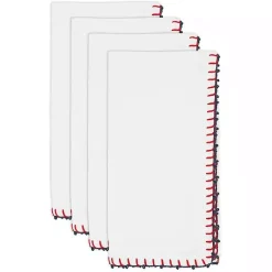 Kirklands Home Red Whipstitch Napkins, Set of 4 White Online