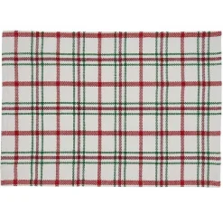 Christmas Dining & Entertaining>Kirklands Home Red Wide Plaid Christmas Placemats, Set of 4