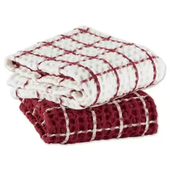 Kirklands Home Windowpane Oversized Dish Towels, Set of 2 Red Sale