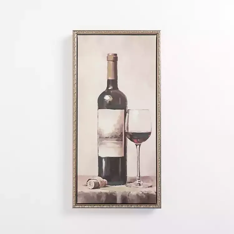 Kirklands Home Red Wine Vintage Framed Canvas Art Print Clearance